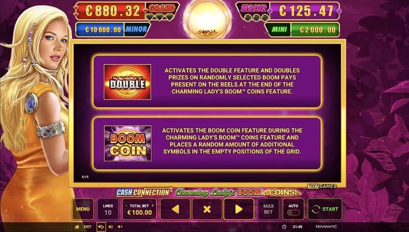 Cash Connection - Charming Lady's Boom Coins - przyklejony Boom Coin z mnożnikiem